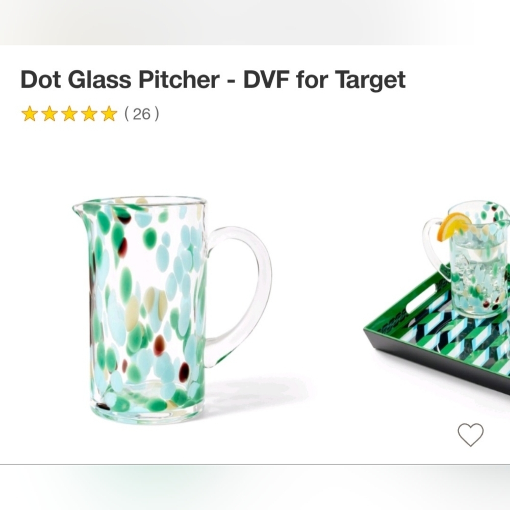 DVF for Target, Pitcher & 4 Piece Tall Glass Drinkware Set​ - Picture 3 of 3